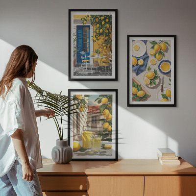 Billedvæg inspiration Citronhave med drikkevarer