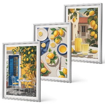 Billedvæg inspiration Citronhave med drikkevarer