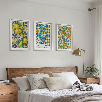 Billedvæg inspiration Citroner, appelsiner, blomster, Italien