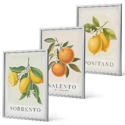 Billedsæt til soveværelset med amalfi-citroner og appelsiner