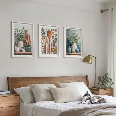 Plantebaseret køkkentilbehør inspiration til billedvæg