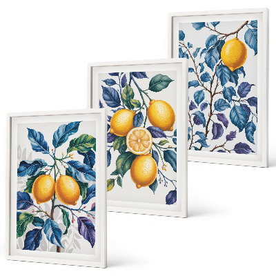 Billedvæg inspiration Citrongrene blå blade