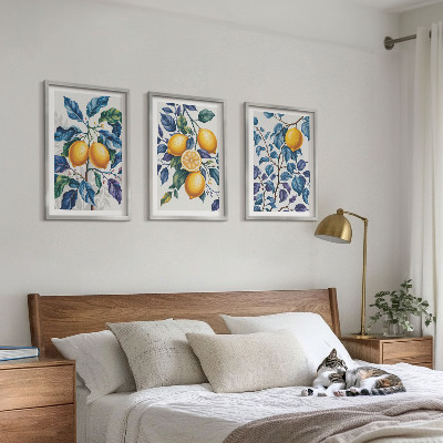 Billedvæg inspiration Citrongrene blå blade