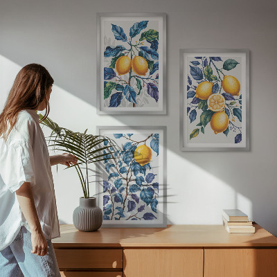 Billedvæg inspiration Citrongrene blå blade