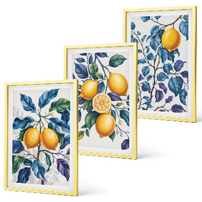 Billedvæg inspiration Citrongrene blå blade