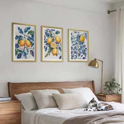 Billedvæg inspiration Citrongrene blå blade
