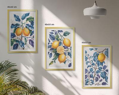 Billedvæg inspiration Citrongrene blå blade