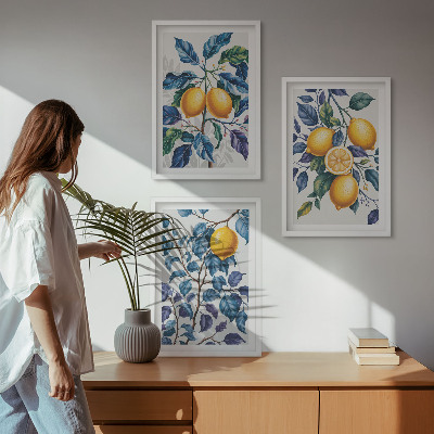 Billedvæg inspiration Citrongrene blå blade