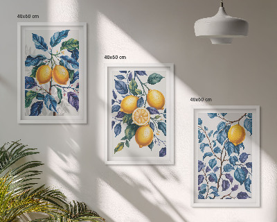 Billedvæg inspiration Citrongrene blå blade