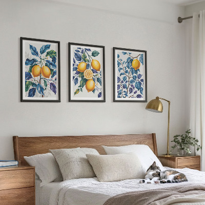 Billedvæg inspiration Citrongrene blå blade