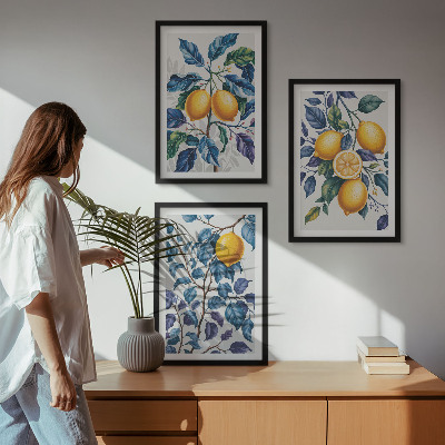 Billedvæg inspiration Citrongrene blå blade