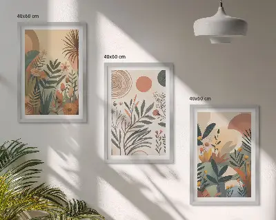 Sengesæt til soveværelset med plantemotiver i dæmpede farver