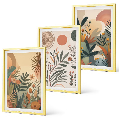 Billedsæt til soveværelset Plantemotiver i dæmpede farver