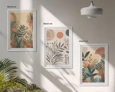 Sengesæt til soveværelset med plantemotiver i dæmpede farver
