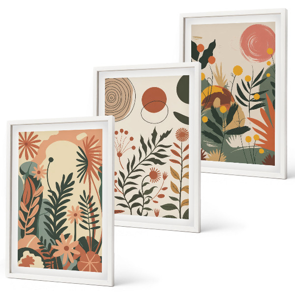 Billedvæg inspiration Vintage pastel plantemønstre