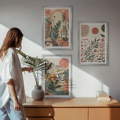 Billedvæg inspiration Vintage pastel plantemønstre
