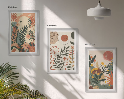 Billedvæg inspiration Vintage pastel plantemønstre