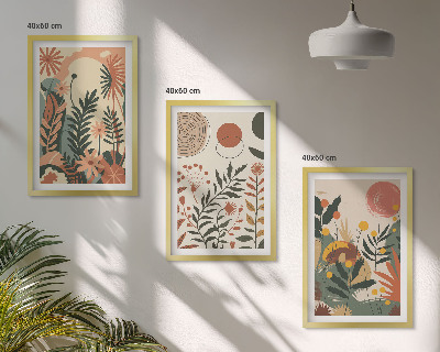 Billedvæg inspiration Vintage pastel plantemønstre