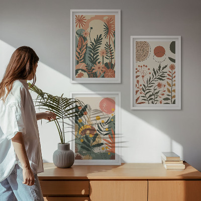 Billedvæg inspiration Vintage pastel plantemønstre