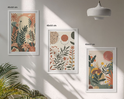 Billedvæg inspiration Vintage pastel plantemønstre