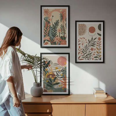 Billedvæg inspiration Vintage pastel plantemønstre