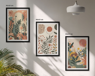 Billedvæg inspiration Vintage pastel plantemønstre