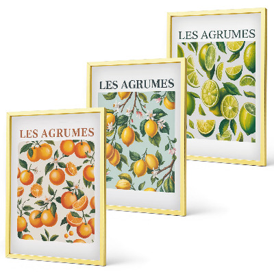 Billedsæt til soveværelset Frugtagtige citrus pastelmønstre