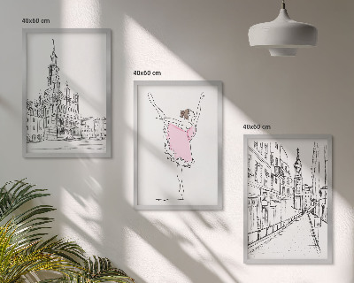 Billedvæg inspiration Stilfulde ballerinaer og arkitektur