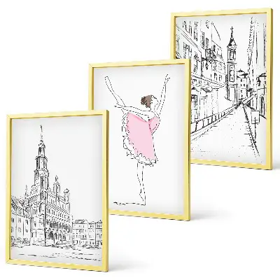 Billedvæg med ballerinaer og arkitektur inspiration til stilfuld indretning