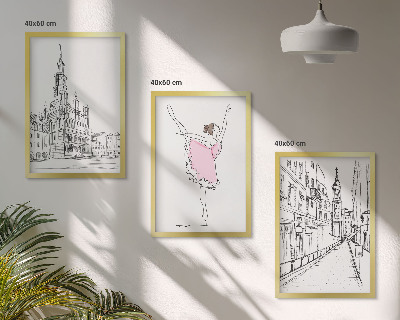 Billedvæg inspiration Stilfulde ballerinaer og arkitektur
