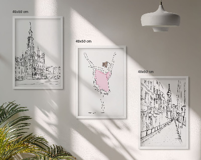 Billedvæg inspiration Stilfulde ballerinaer og arkitektur