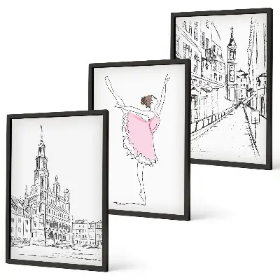 Billedvæg med ballerinaer og arkitektur inspiration til stilfuld indretning