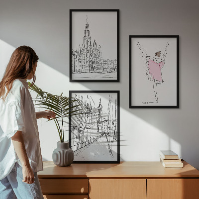Billedvæg inspiration Stilfulde ballerinaer og arkitektur