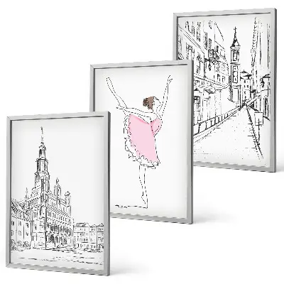 Billedvæg med ballerinaer og arkitektur inspiration til stilfuld indretning
