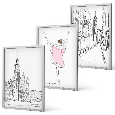 Billedvæg inspiration Stilfulde ballerinaer og arkitektur