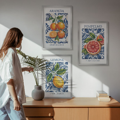 Billedsæt til soveværelset Italienske citrusmodeplakater