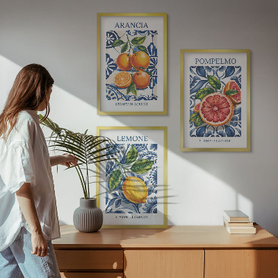 Billedsæt til soveværelset Italienske citrusmodeplakater