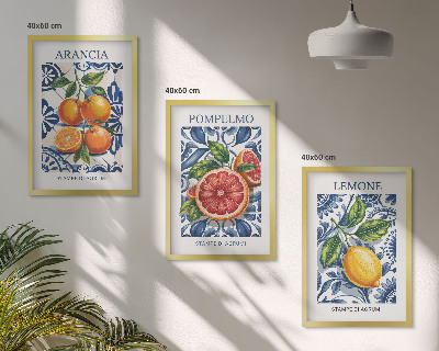 Billedsæt til soveværelset Italienske citrusmodeplakater