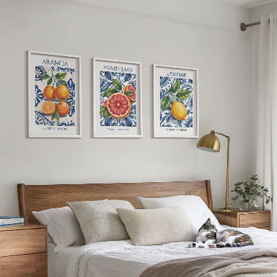 Billedsæt til soveværelset Italienske citrusmodeplakater