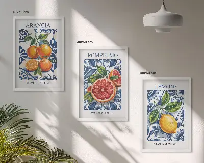 Italienske citrusmodeplakater billedsæt til soveværelset