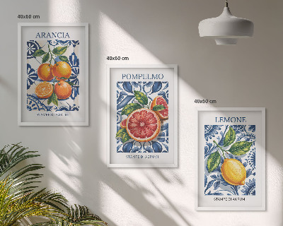Billedsæt til soveværelset Italienske citrusmodeplakater