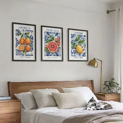 Italienske citrusmodeplakater billedsæt til soveværelset