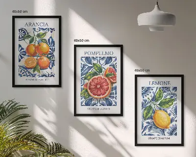 Italienske citrusmodeplakater billedsæt til soveværelset