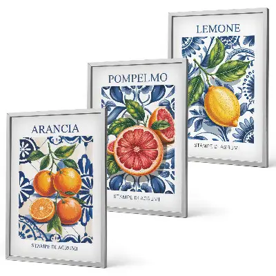 Italienske citrusmodeplakater billedsæt til soveværelset