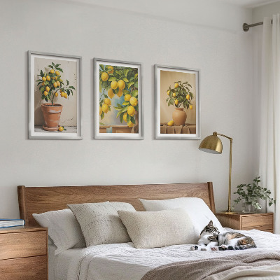 Billedvæg inspiration Citrontræer i en potte og en vase