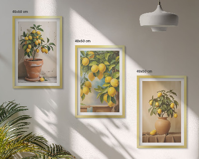 Billedvæg inspiration Citrontræer i en potte og en vase