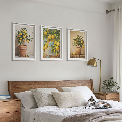 Billedvæg inspiration Citrontræer i en potte og en vase