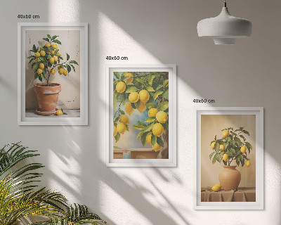 Billedvæg inspiration Citrontræer i en potte og en vase