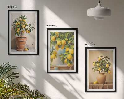 Billedvæg inspiration Citrontræer i en potte og en vase