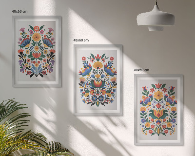 Billedvæg inspiration Blomstermønstre i intense farver